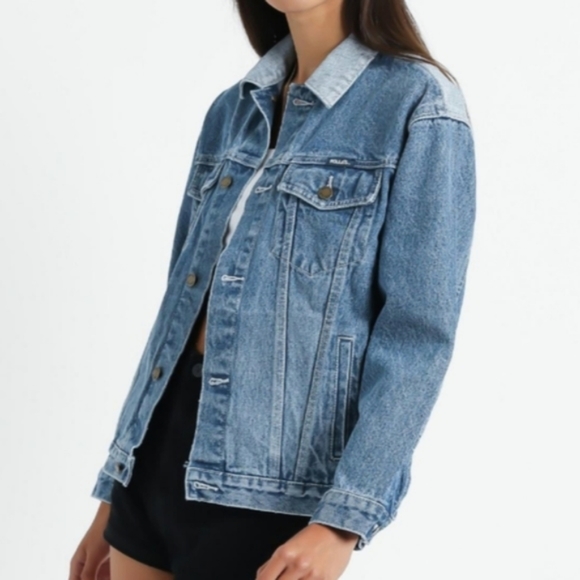 Rollas Jean Denim Jacket in Tumbled Blue - Picture 11 of 12